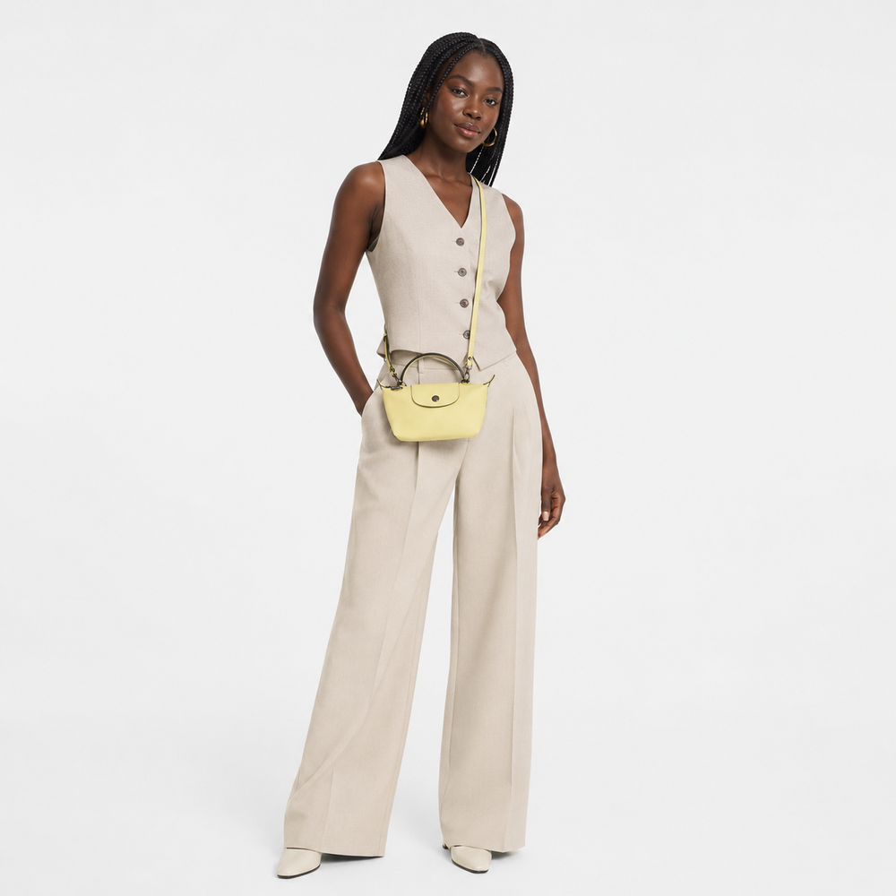 Longchamp Mini Leather Bag Pistache — lifestyle shot