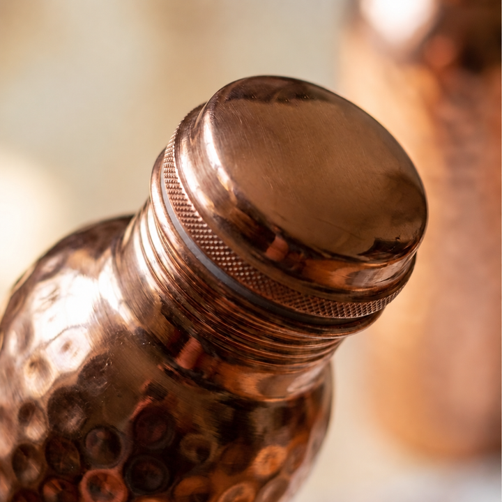 Hammered Pure Copper Water Bottle — 34 oz