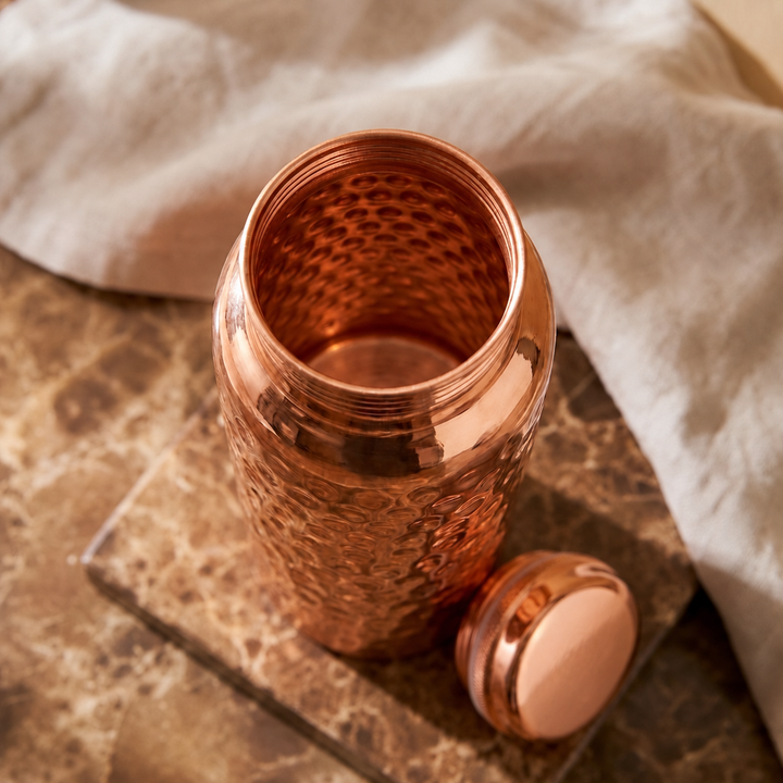 Hammered Pure Copper Water Bottle — 34 oz