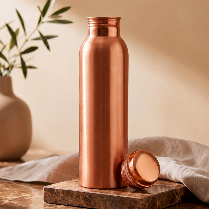 Elegant Pure Copper Water Bottle - 34 oz