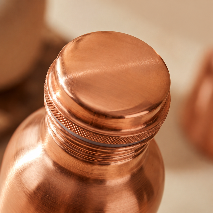Elegant Pure Copper Water Bottle - 34 oz