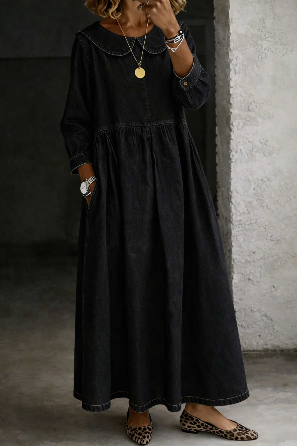 Clara Denim Dress — detail view
