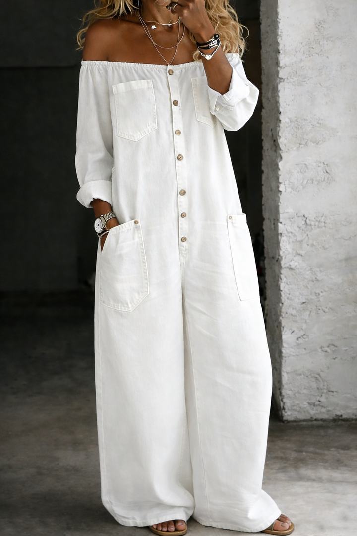 Elena Denim Jumpsuit — detail view