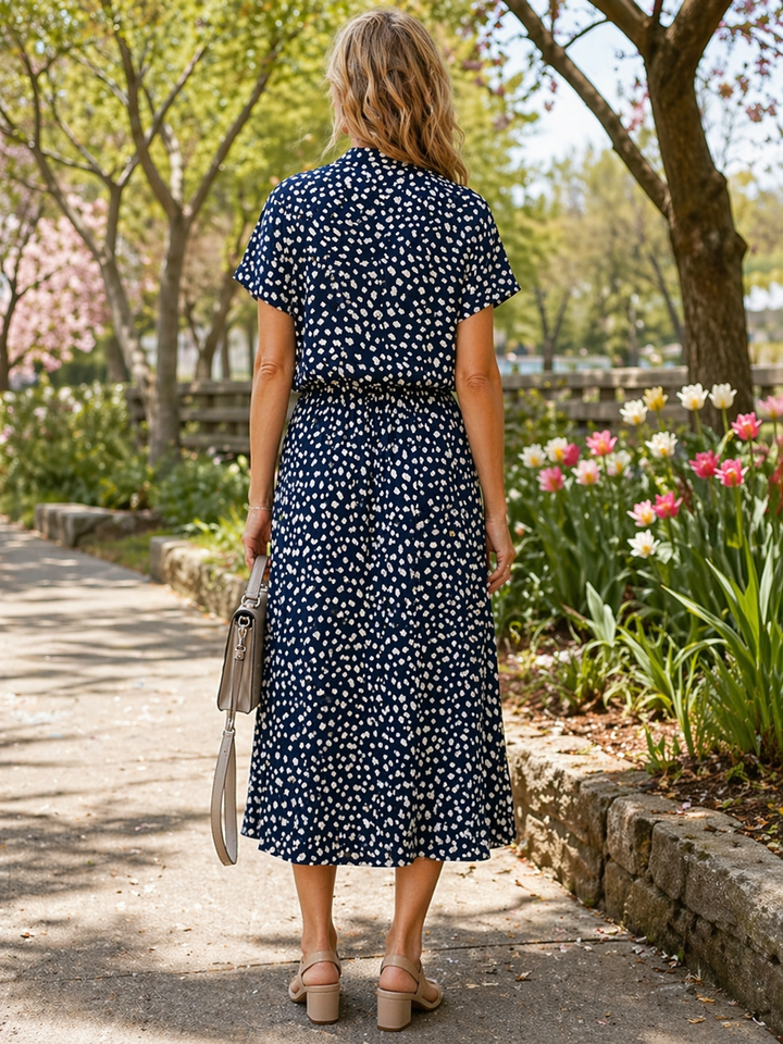Carola Floral Dress — lifestyle shot