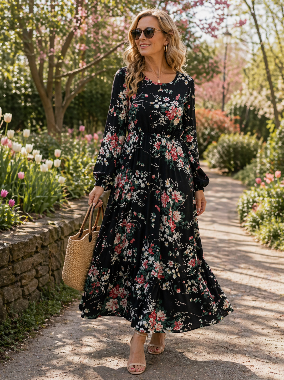 Basilia Floral Dress — front view