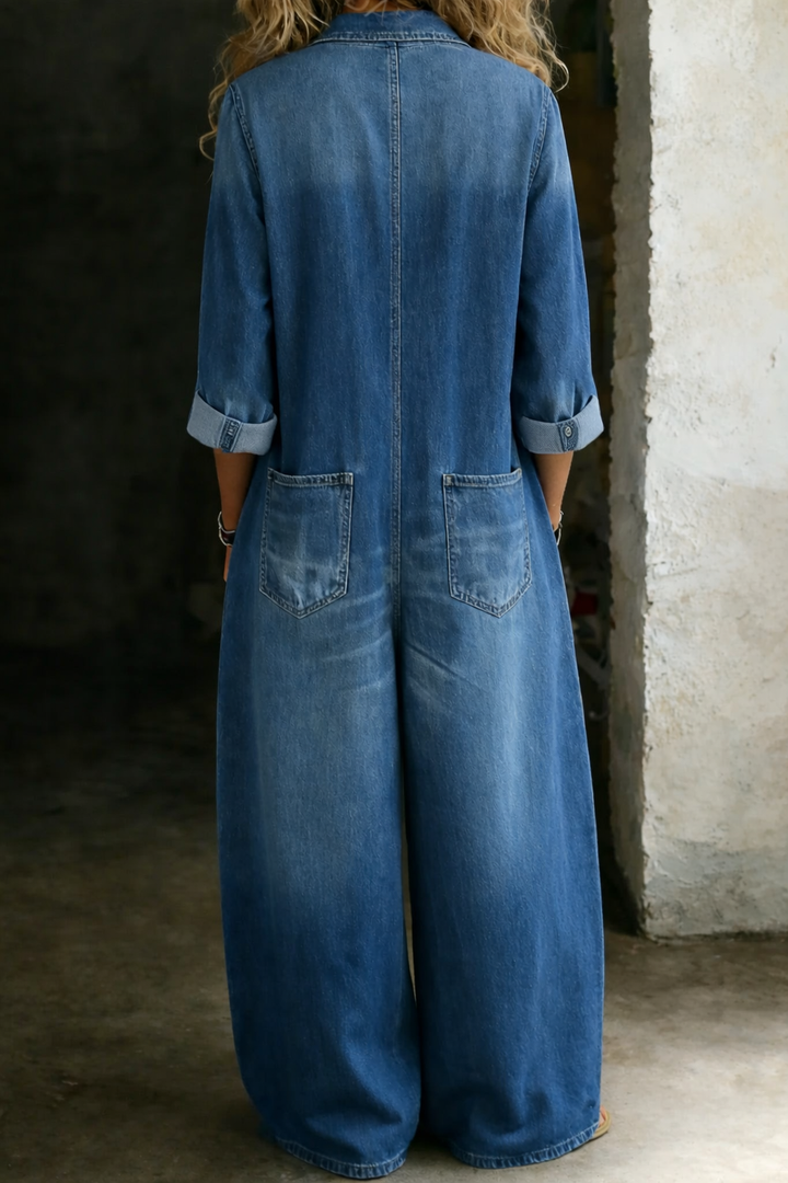 Lena Denim Jumpsuit — product view
