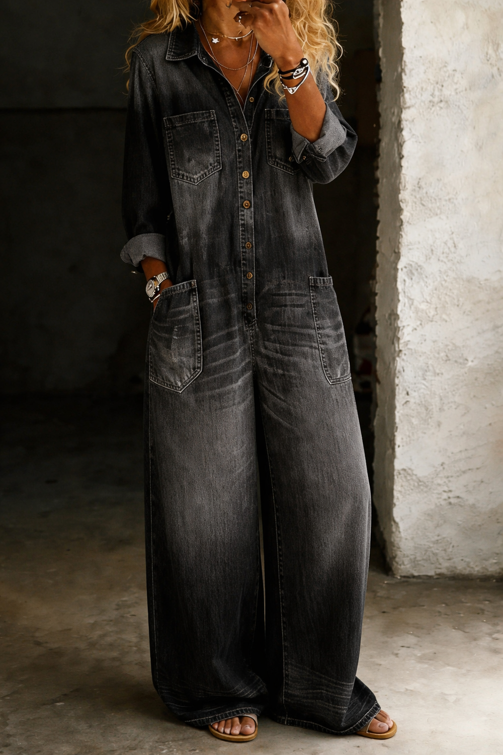 Lena Denim Jumpsuit — alternate view