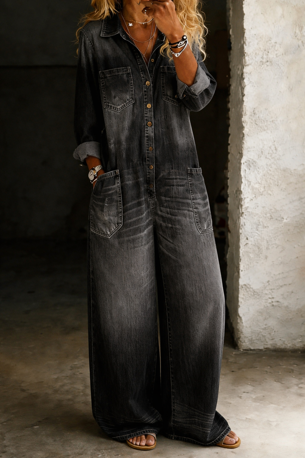 Lena Denim Jumpsuit — alternate view