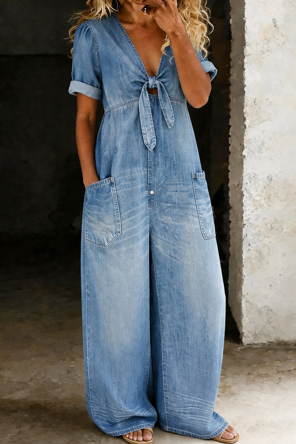 Maya Denim Jumpsuit — alternate view