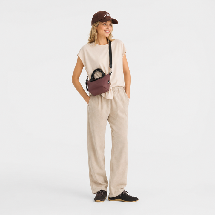 Longchamp Le Pliage Energy XS Crossbody Handbag Burgundy Wine Red lifestyle