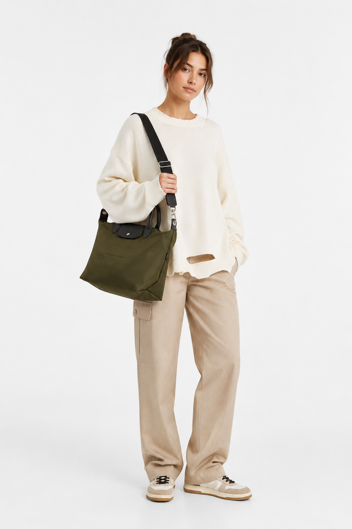 Longchamp Le Pliage Energy L Bag Khaki — lifestyle