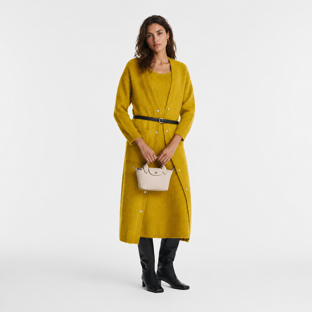 Longchamp Le Pliage Xtra XS Leather Bag Ecru lifestyle shot