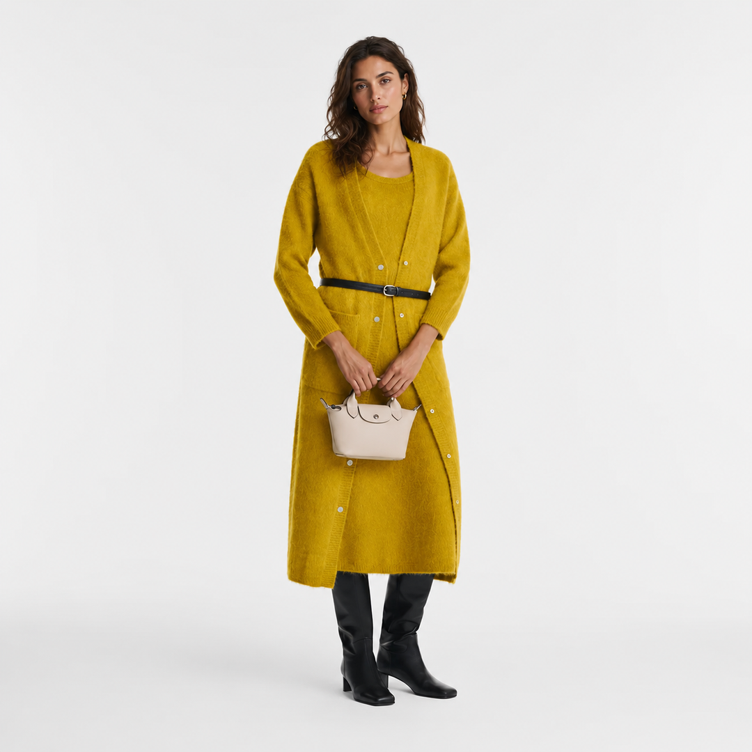 Longchamp Le Pliage Xtra XS Leather Bag Ecru lifestyle shot