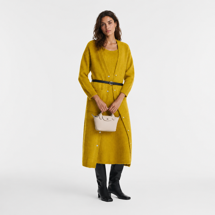 Longchamp Le Pliage Xtra XS Leather Bag Ecru lifestyle shot