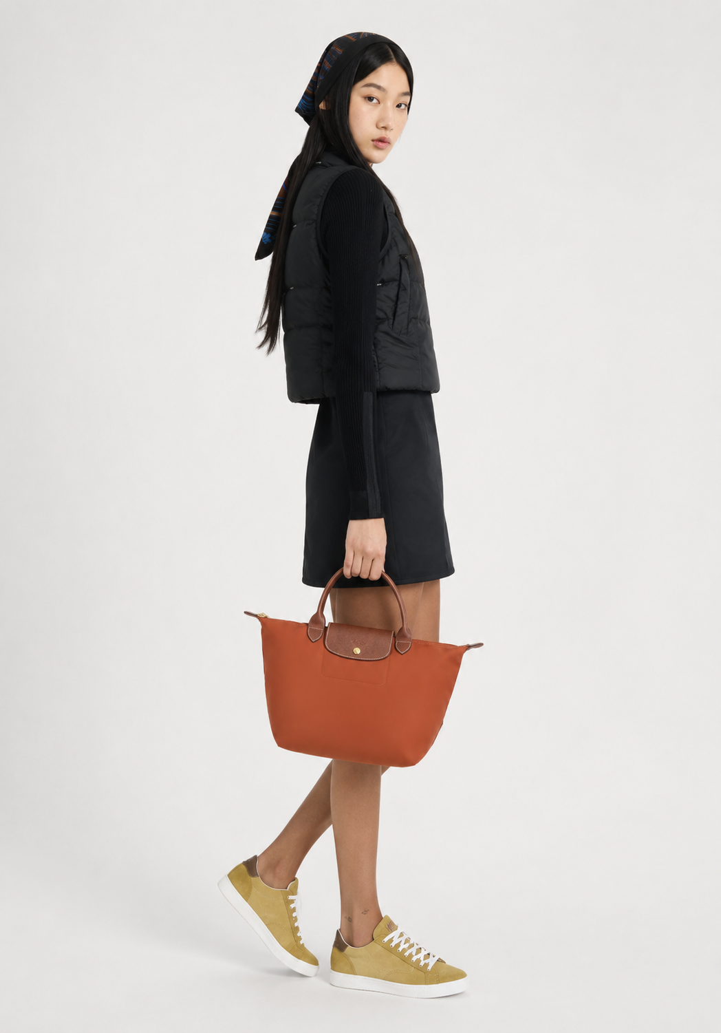 Longchamp Le Pliage Large Tote Bag Brick Terracotta Lifestyle