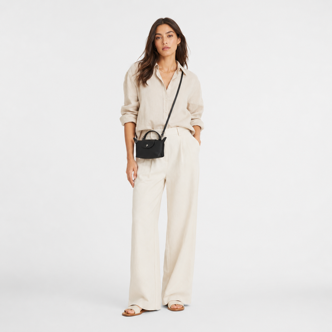 Longchamp Mini Leather Bag Black — lifestyle shot