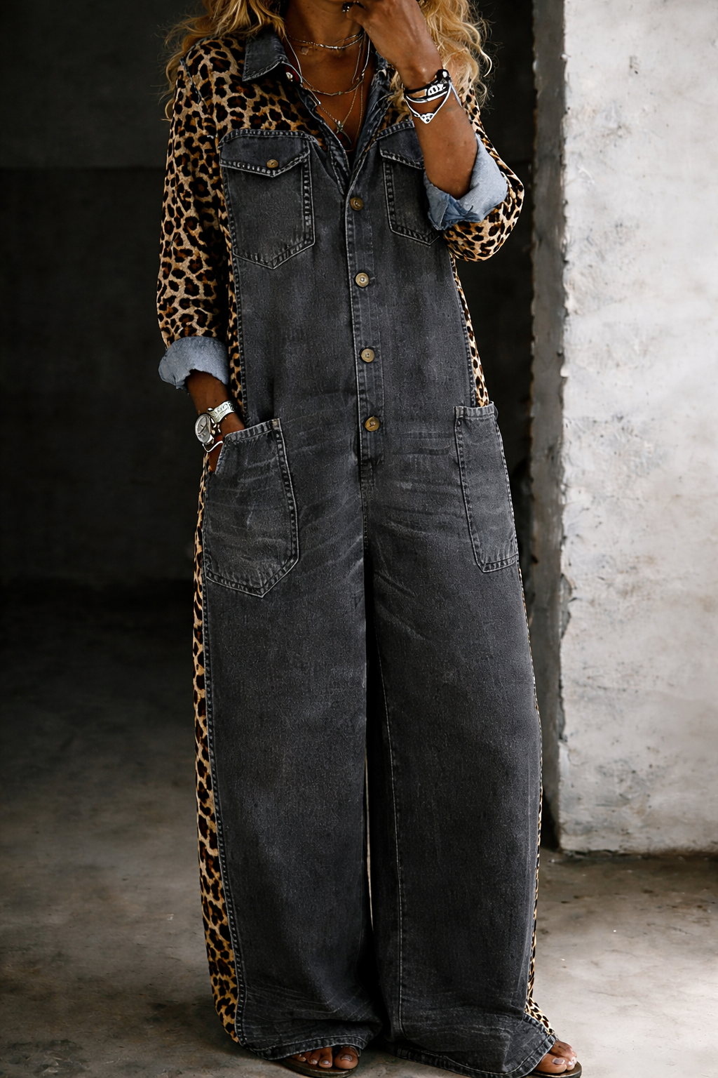 Amanda Denim Jumpsuit — detail view