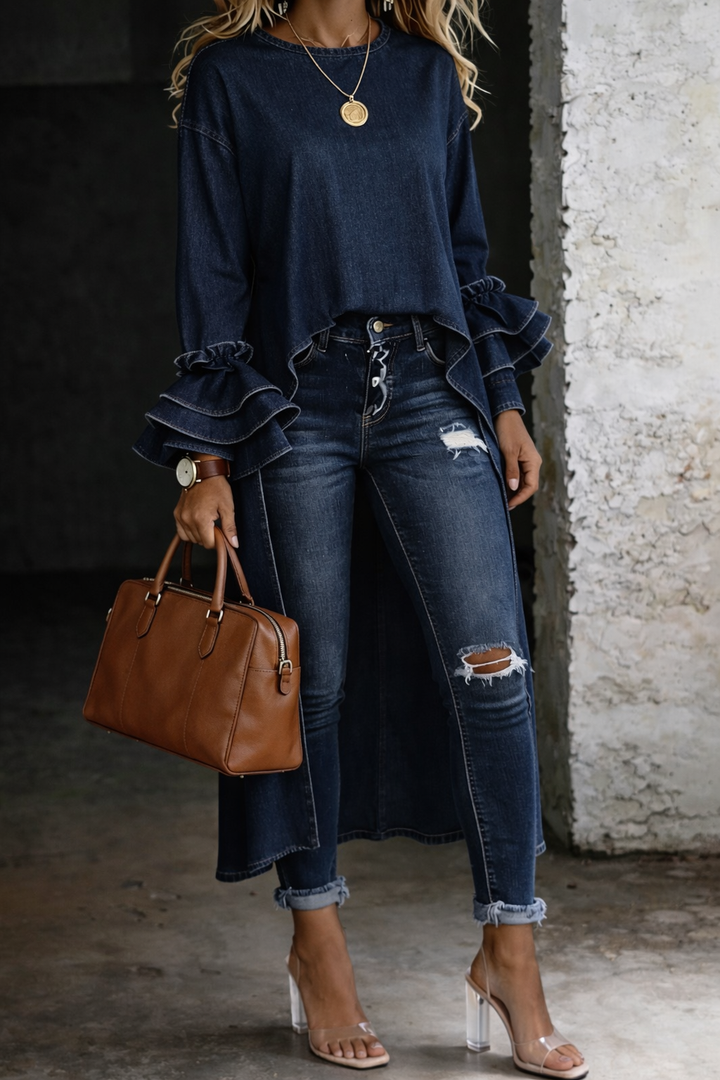 Ashley Denim Shirt — back view
