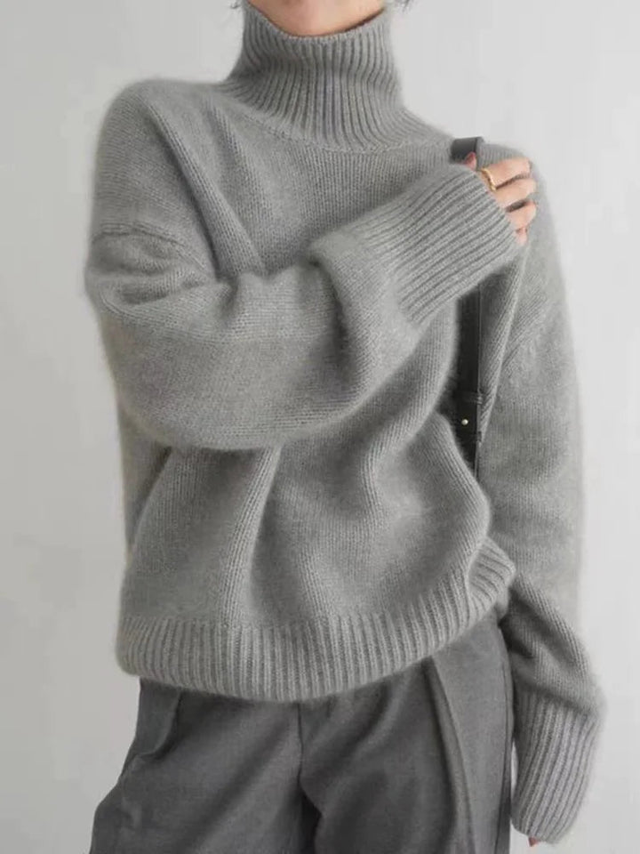 Avery Comfy Soft Turtleneck Sweater — detail view