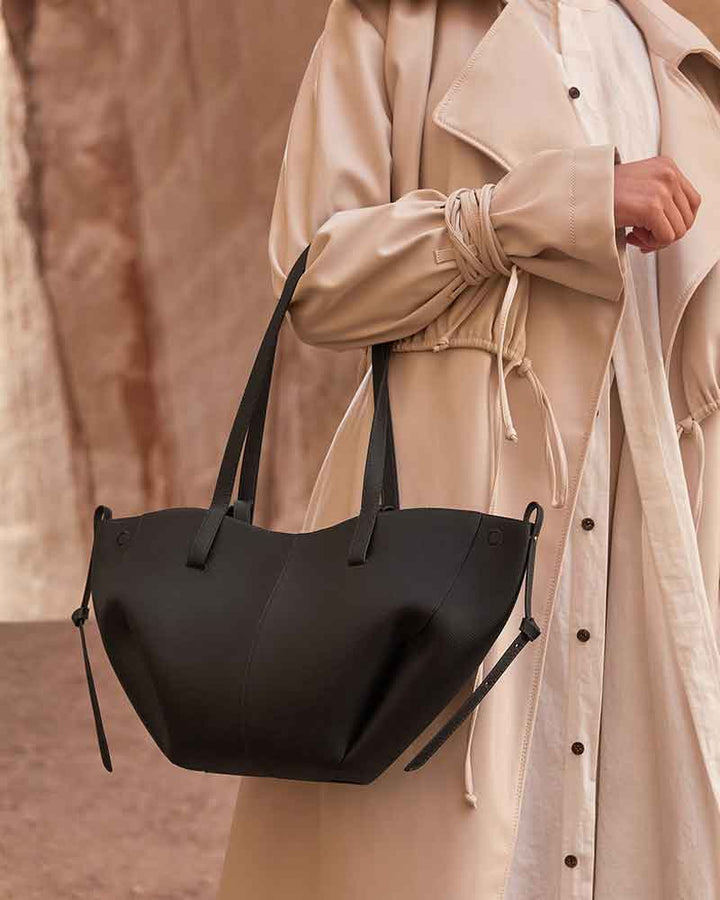 polene cyme mini – structured leather bag