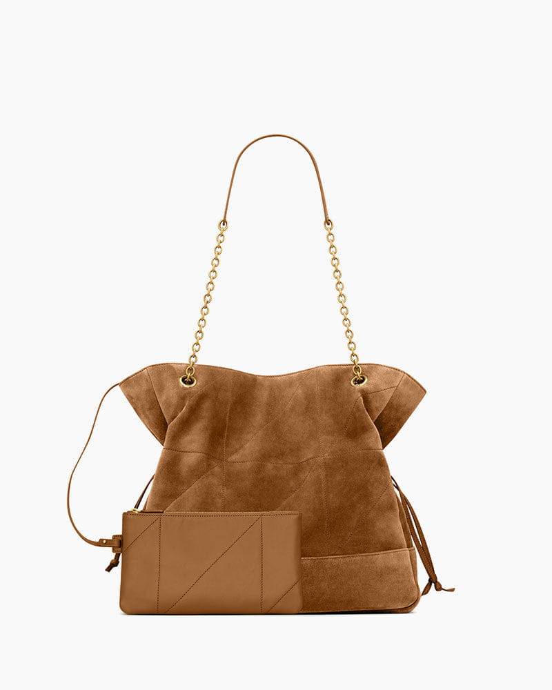 Women's Parisian Chic Slouchy Suede Shopper