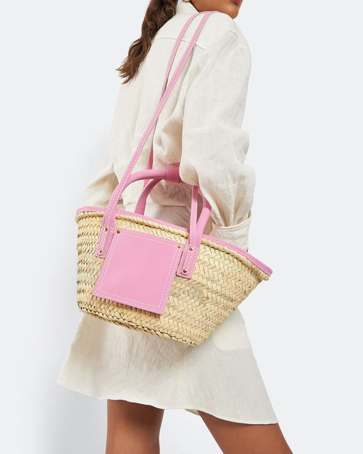 Chic Summer Picnic Woven Top Handle Bag