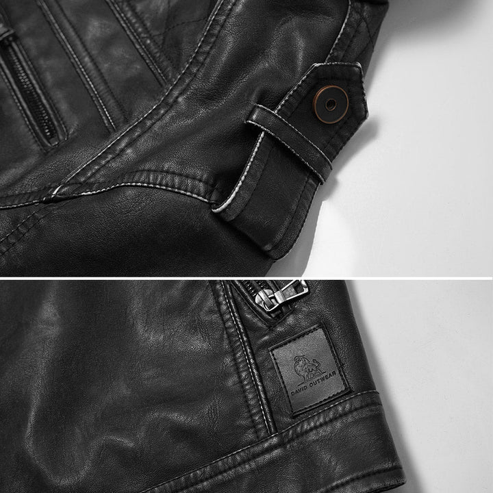 Engine Black Leather Jacket Men lifestyle
