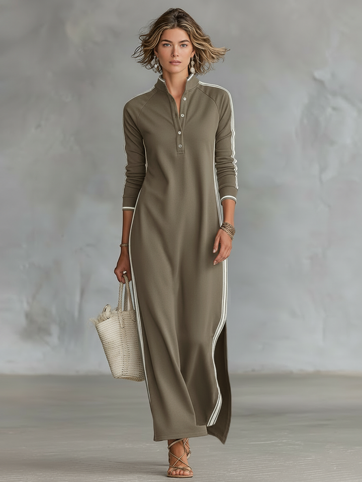 Black Maxi Sweatshirt Dress — lifestyle shot