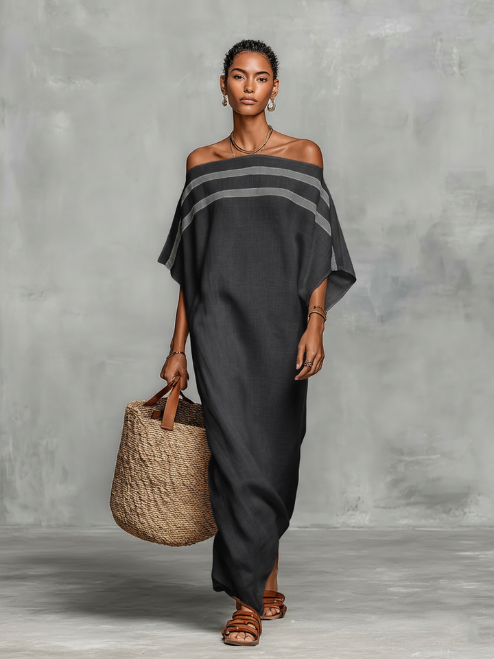 White Batwing Maxi Dress — lifestyle shot