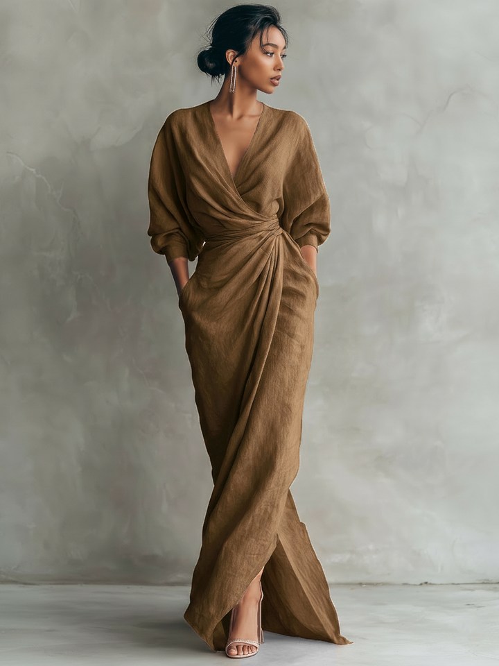 Pink Minimalist Maxi Dress — lifestyle shot