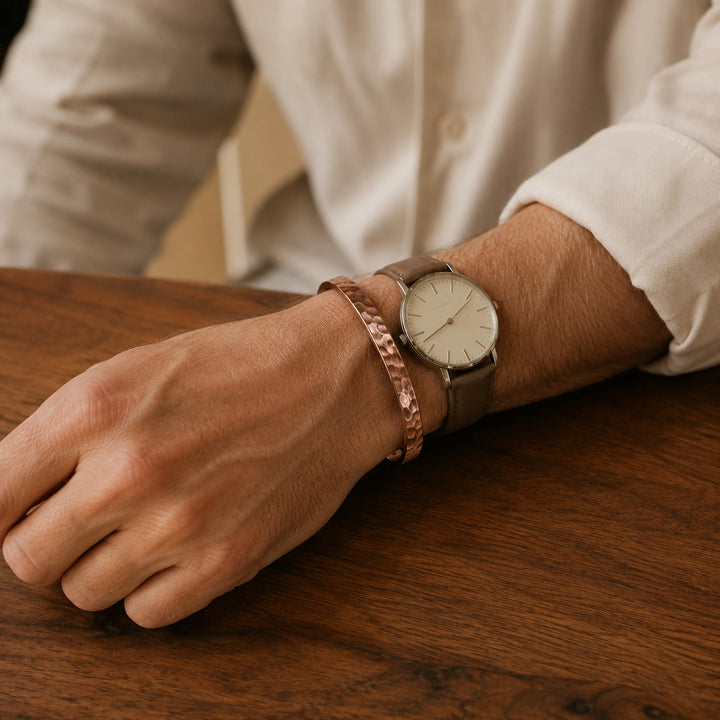 Ashwell Terra hammered copper bracelet, additional product photo
