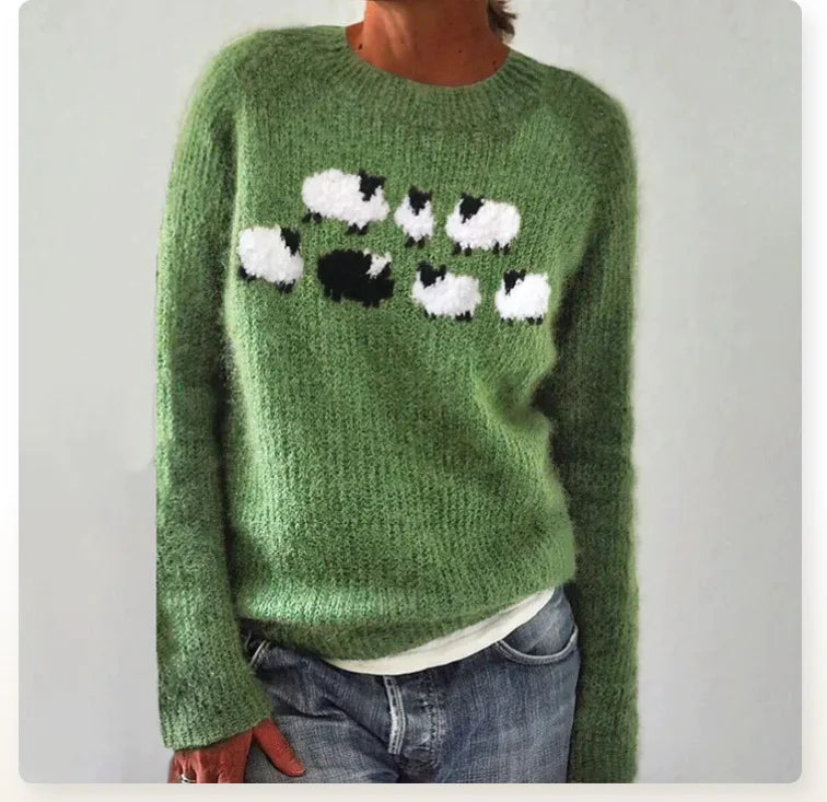 Poppy Cozy Retro Sweater — front view