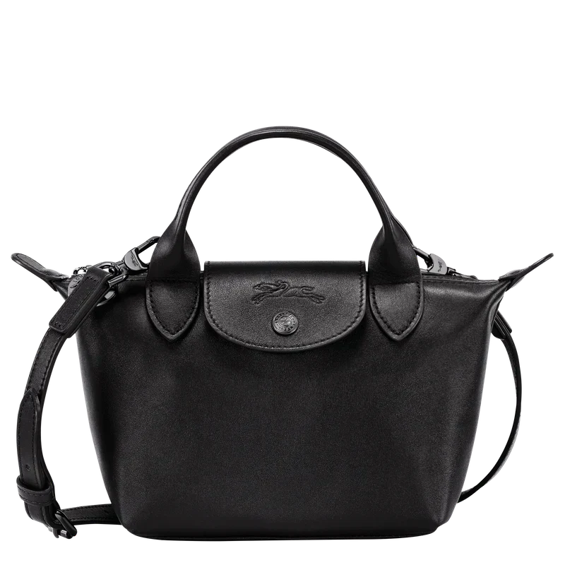 Longchamp Le Pliage Xtra XS Leather Top Handle Bag Black