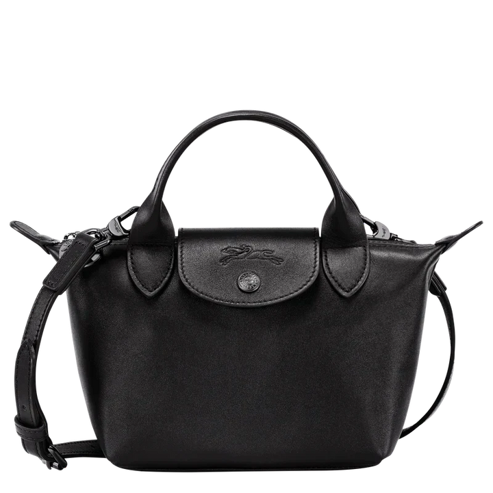 Longchamp Le Pliage Xtra XS Leather Top Handle Bag Black