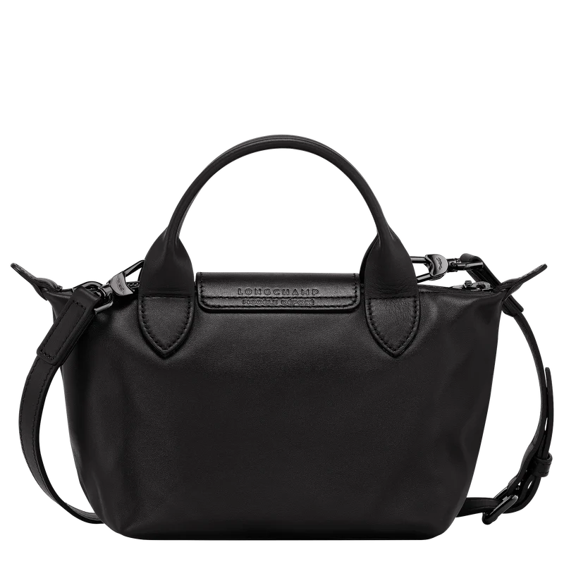 Longchamp Le Pliage Xtra XS Leather Top Handle Bag Black Back View
