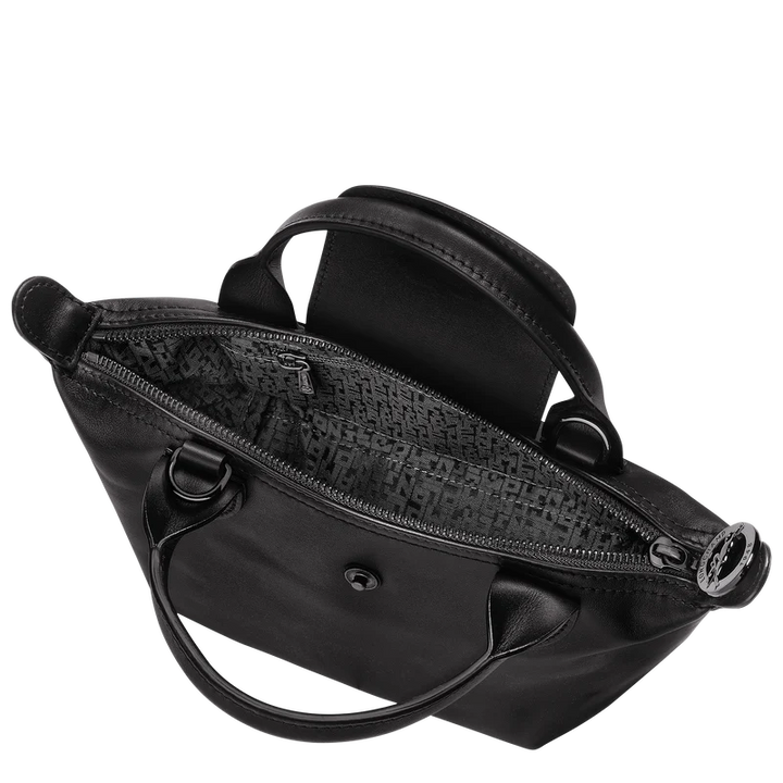 Longchamp Le Pliage Xtra XS Leather Top Handle Bag Black Interior Detail