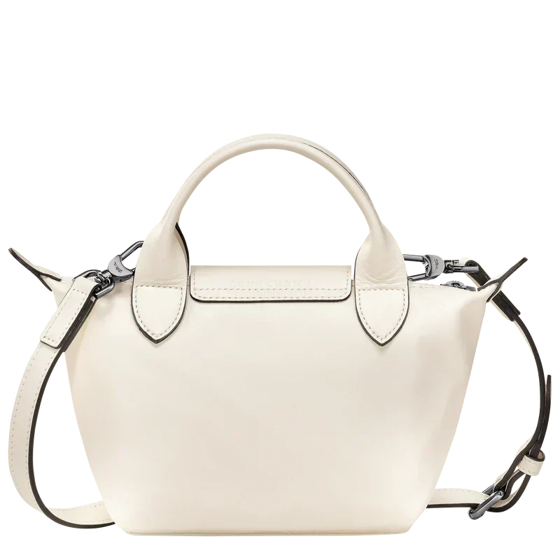 Longchamp Le Pliage Xtra XS Leather Bag Ecru ivory back view
