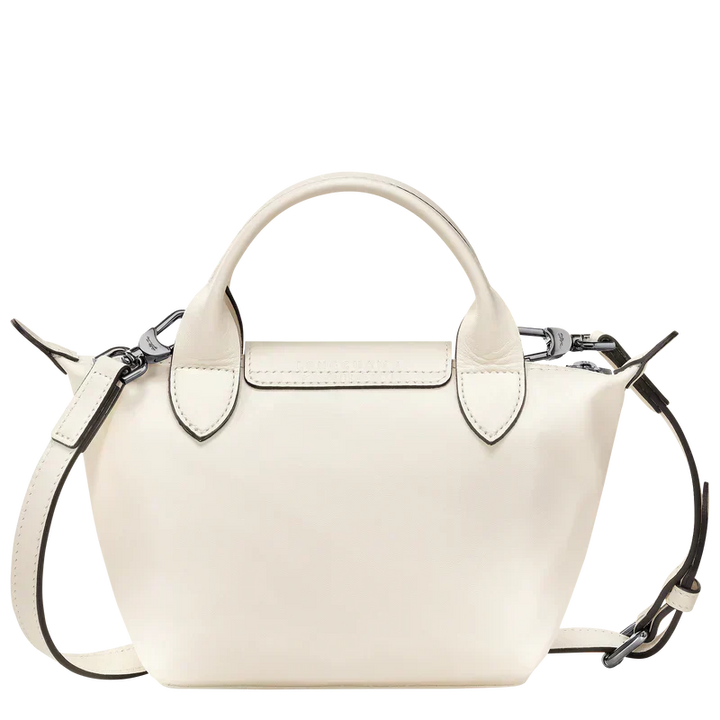 Longchamp Le Pliage Xtra XS Leather Bag Ecru ivory back view