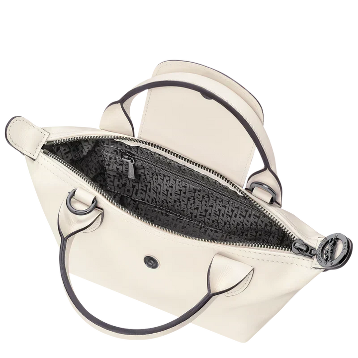 Longchamp Le Pliage Xtra XS Leather Bag Ecru ivory interior zip pocket