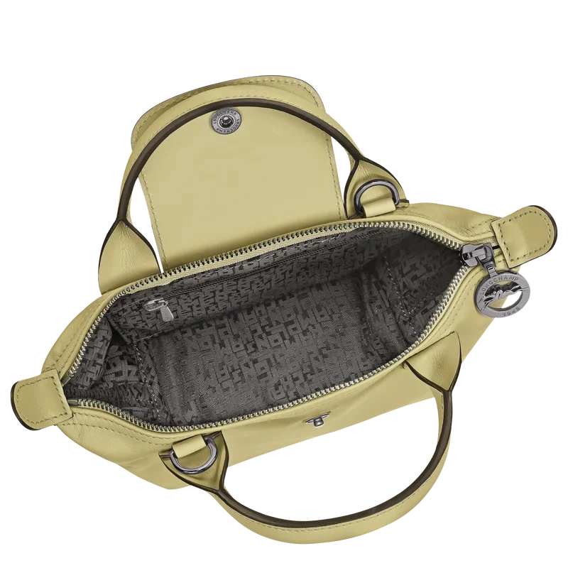 Longchamp Le Pliage Xtra XS Leather Top Handle Bag Pistachio Interior Detail