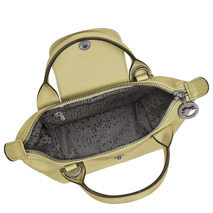 Longchamp Le Pliage Xtra XS Leather Top Handle Bag Pistachio Interior Detail