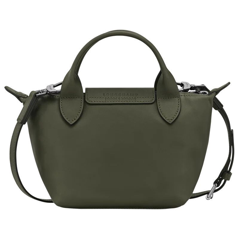Longchamp Le Pliage Xtra XS Leather Top Handle Bag Fir Dark Green Back View