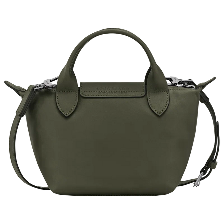 Longchamp Le Pliage Xtra XS Leather Bag Fir dark green back view