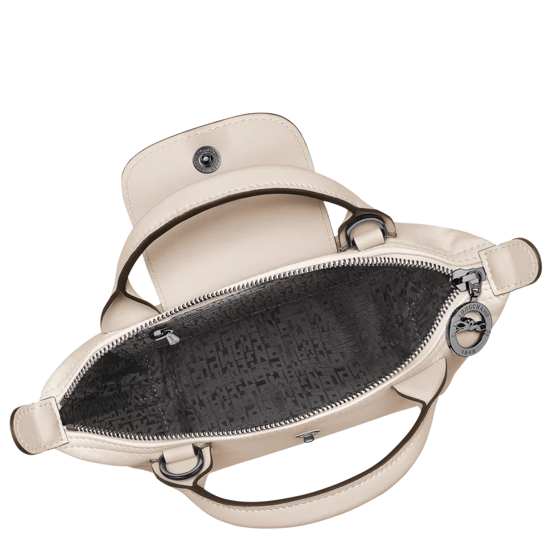 Longchamp Le Pliage Xtra XS Leather Top Handle Bag Paper Interior Detail