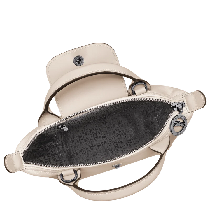Longchamp Le Pliage Xtra XS Leather Top Handle Bag Paper Interior Detail
