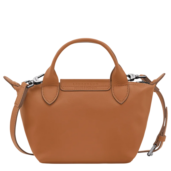 Longchamp Le Pliage Xtra XS Leather Top Handle Bag Cashew Orange Brown Back View