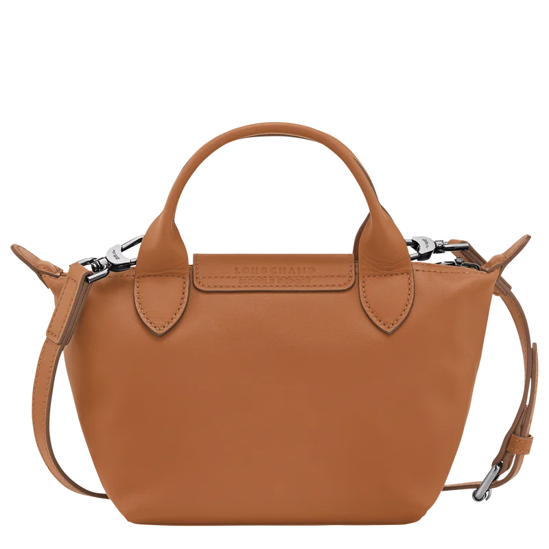 Longchamp Le Pliage Xtra XS Leather Bag Cashew orange-brown back view