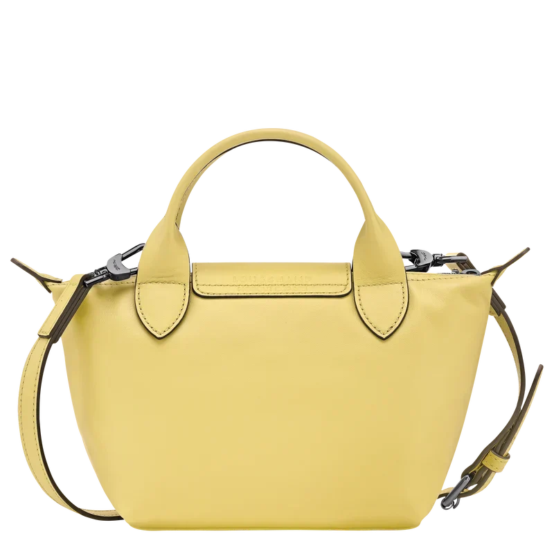 Longchamp Le Pliage Xtra XS Leather Bag Lime yellow back view