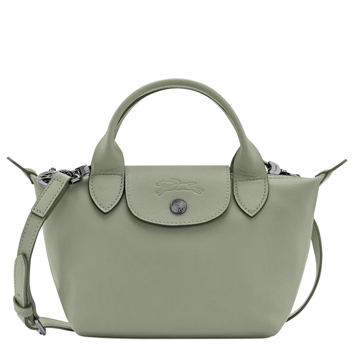 Longchamp Le Pliage Xtra XS Leather Top Handle Bag Tundra Sage Green