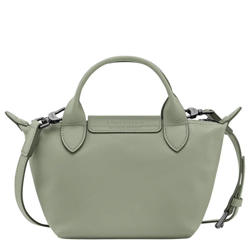 Longchamp Le Pliage Xtra XS Leather Top Handle Bag Tundra Sage Green Back View